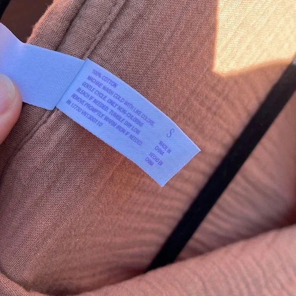 Women’s Cotton Waffle Knit Tan Shirt - Picture 3 of 3